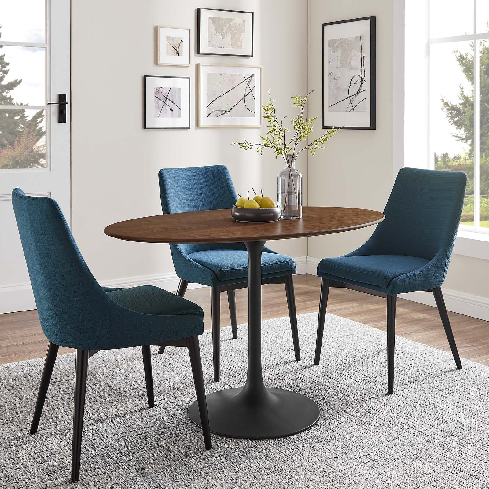 Lippa 48" Oval Walnut Dining Table - East Shore Modern Home Furnishings
