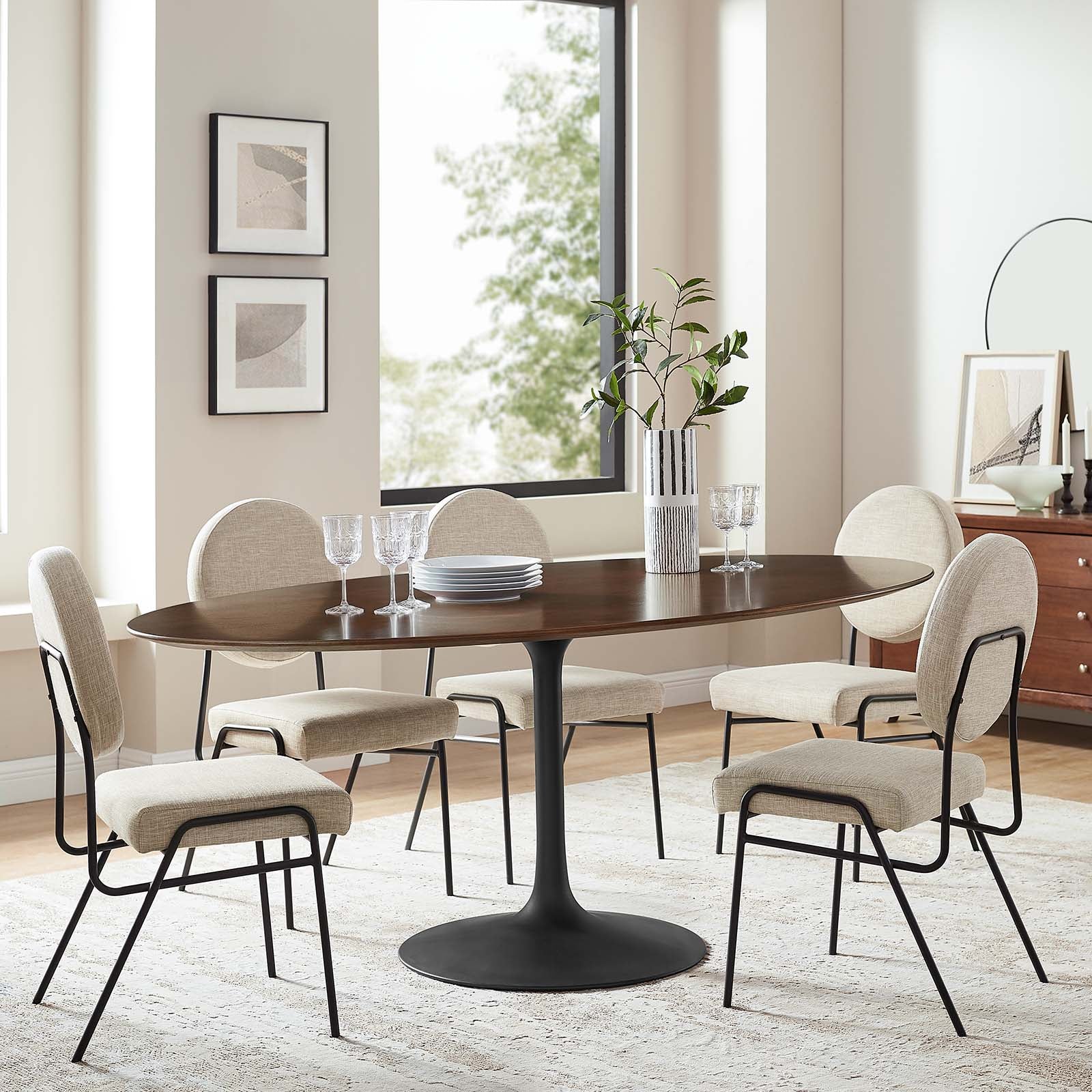 Lippa 78" Oval Wood Dining Table - East Shore Modern Home Furnishings
