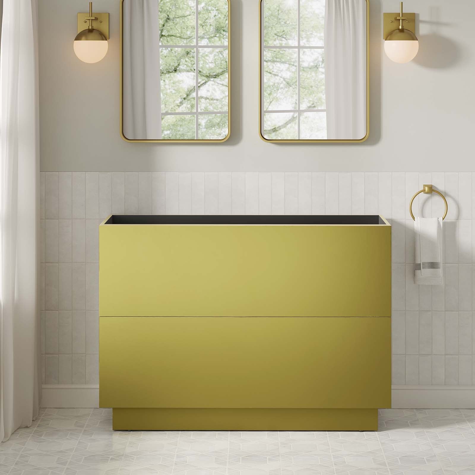 Quantum 48" Bathroom Vanity Cabinet (Sink Basin Not Included) - East Shore Modern Home Furnishings
