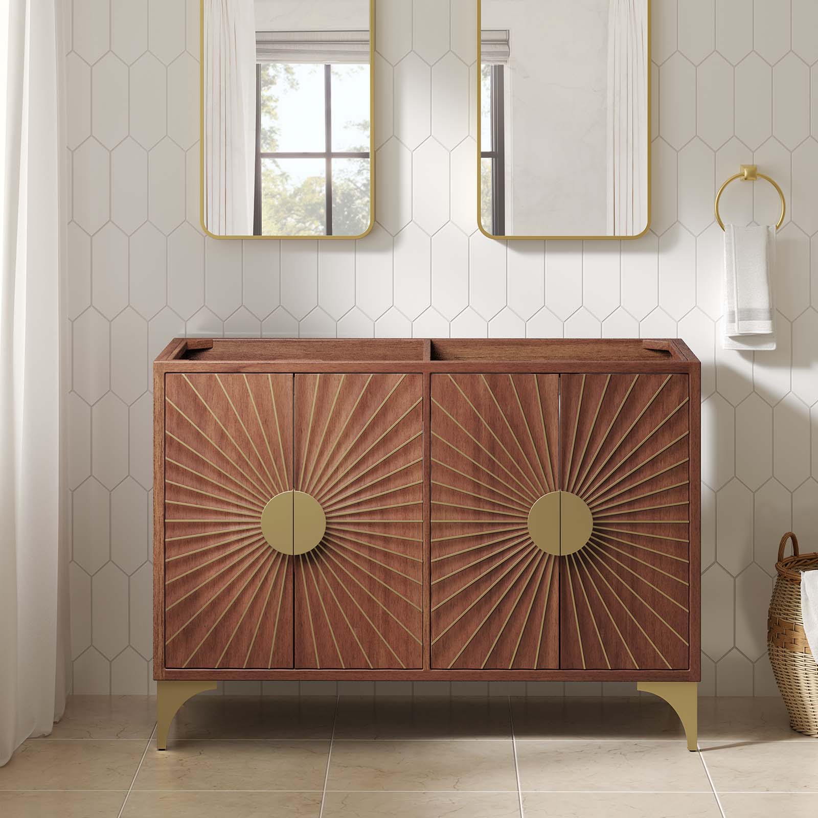 Daylight 48" Double Sink Compatible Bathroom Vanity Cabinet (Sink Basin Not Included) - East Shore Modern Home Furnishings