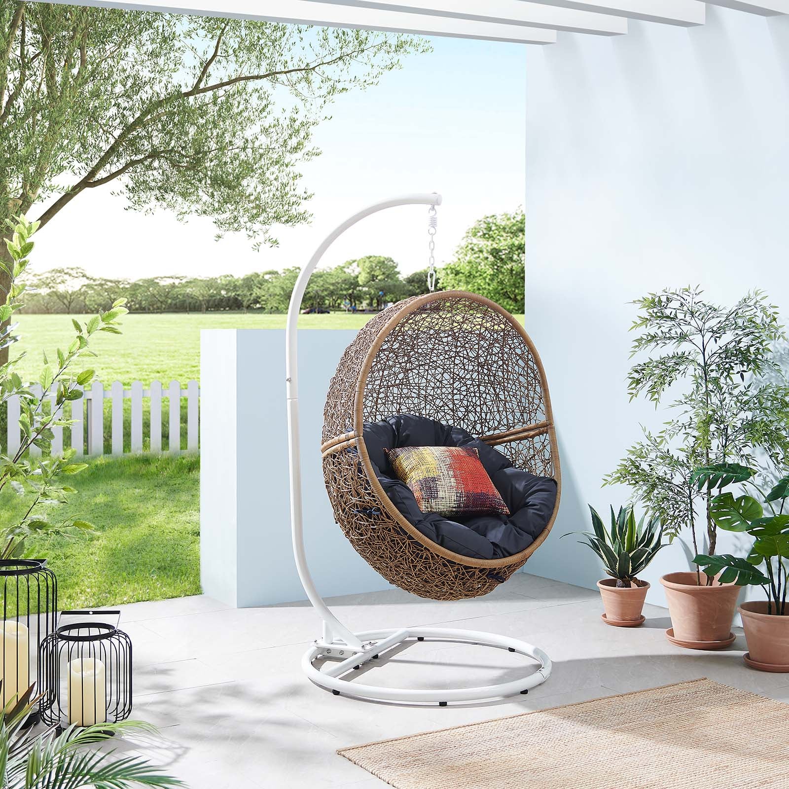Encase Outdoor Patio Outdoor Patio Rattan Swing Chair - East Shore Modern Home Furnishings
