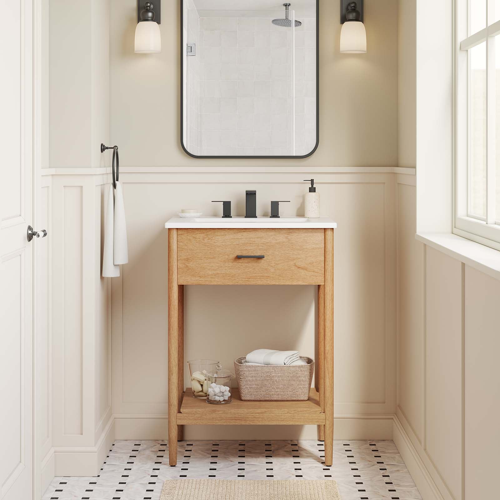Zaire 24" Bathroom Vanity Cabinet (Sink Basin Not Included)