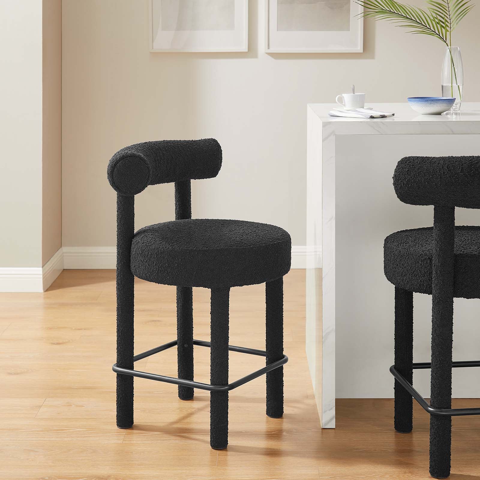 Toulouse Boucle Fabric Counter Stool - East Shore Modern Home Furnishings