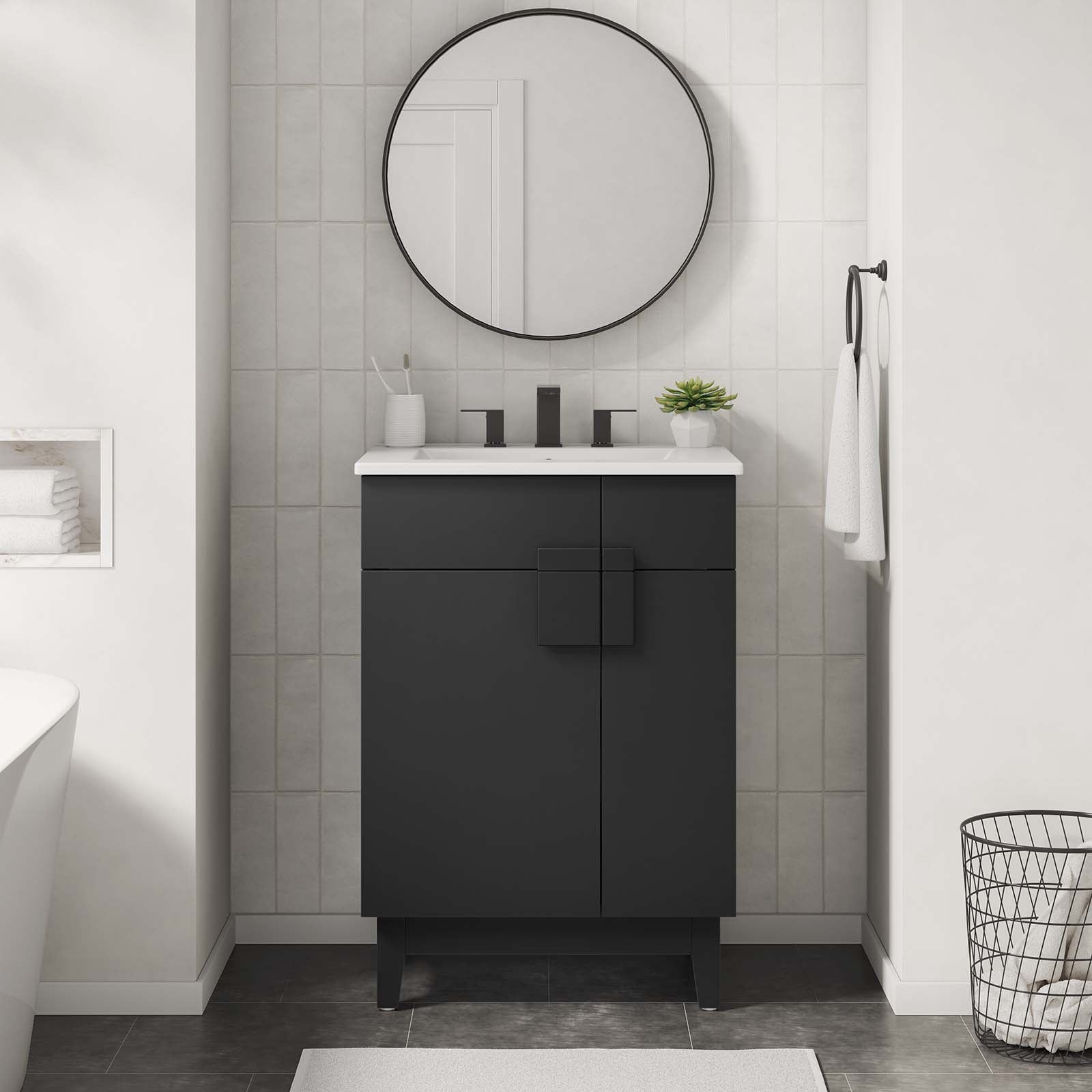Miles 24” Bathroom Vanity Cabinet (Sink Basin Not Included) - East Shore Modern Home Furnishings