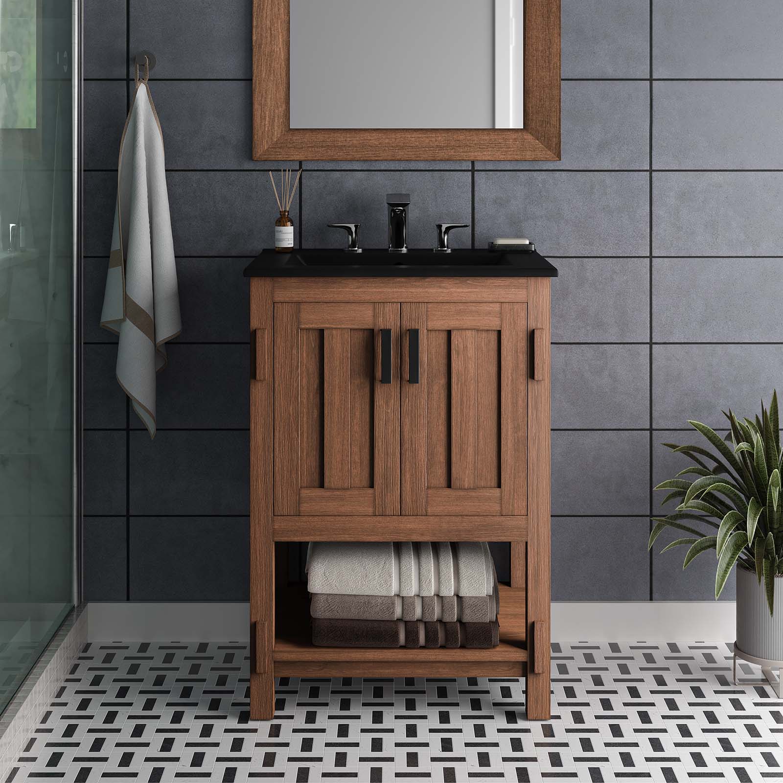 Ashlyn 24” Wood Bathroom Vanity Cabinet (Sink Basin Not Included)
