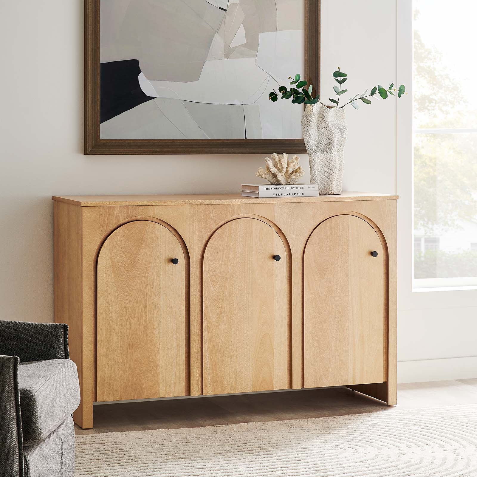 Appia 3-Door Arched Door Sideboard Storage Cabinet - East Shore Modern Home Furnishings