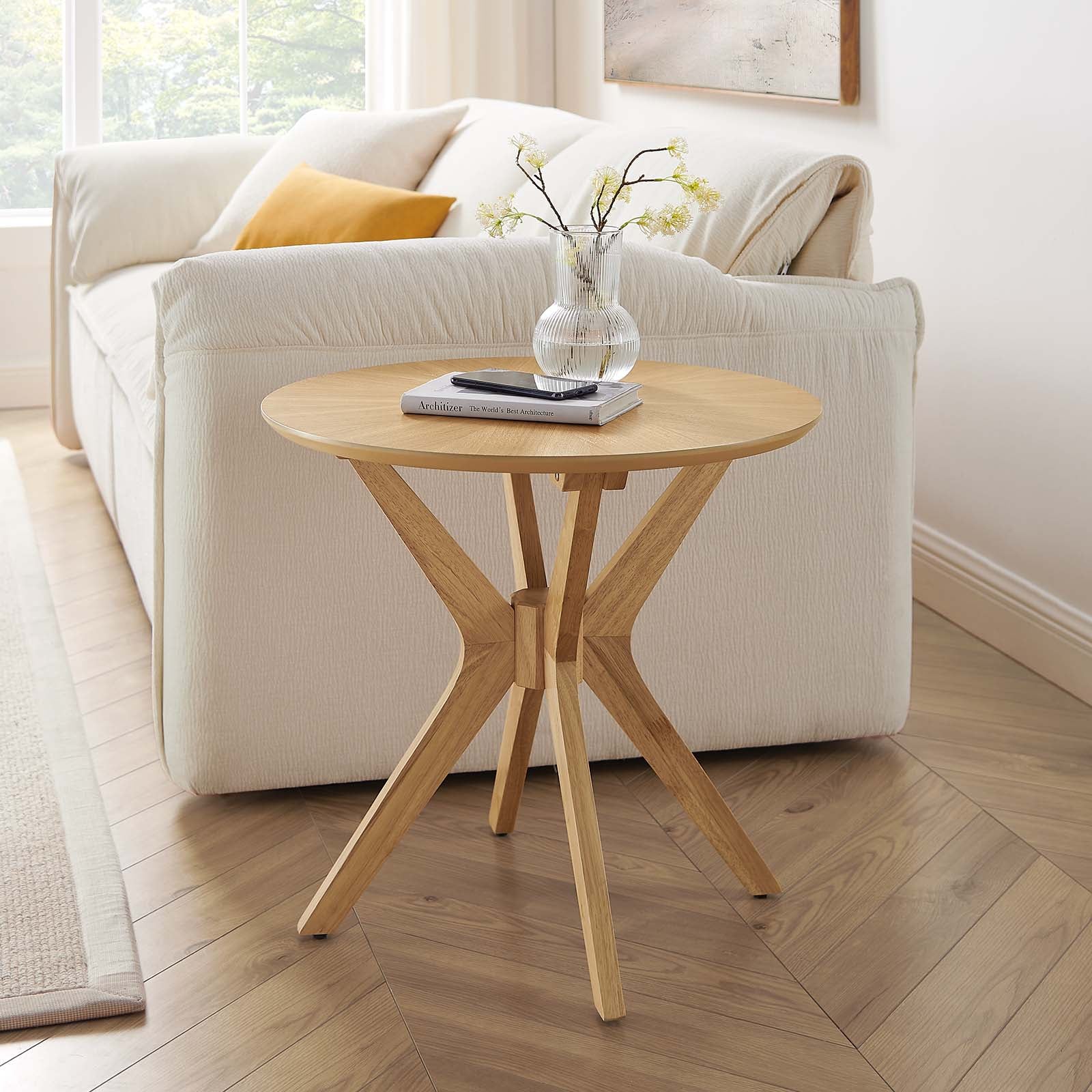 Crossroads 24†Round Wood Side Table - East Shore Modern Home Furnishings