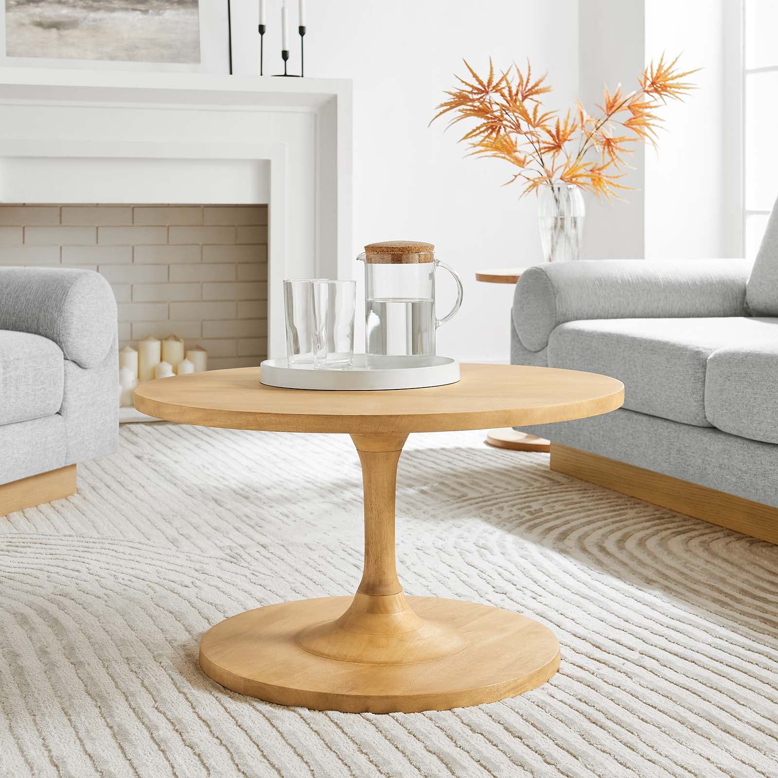 Lina Round Wood Coffee Table - East Shore Modern Home Furnishings