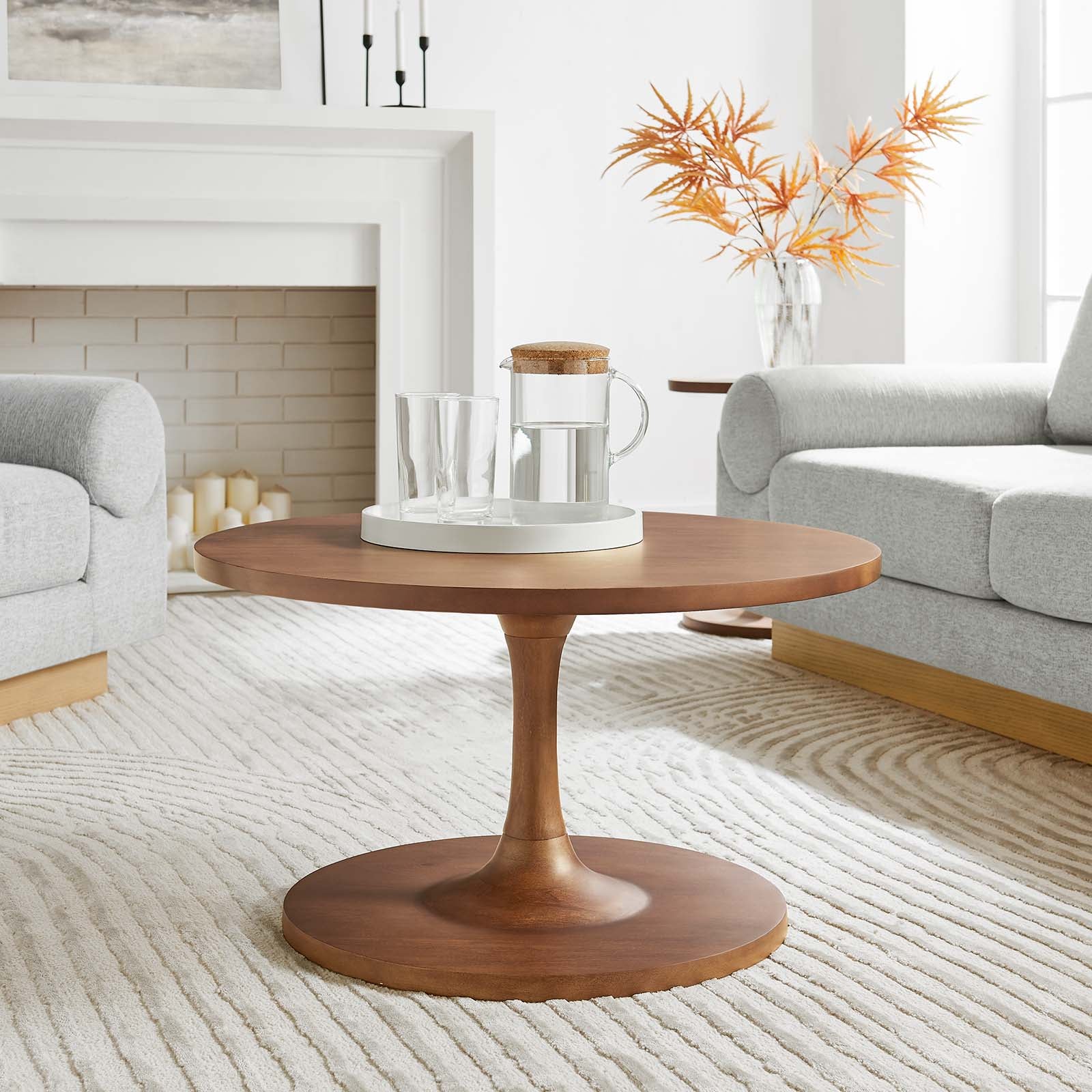 Lina Round Wood Coffee Table - East Shore Modern Home Furnishings