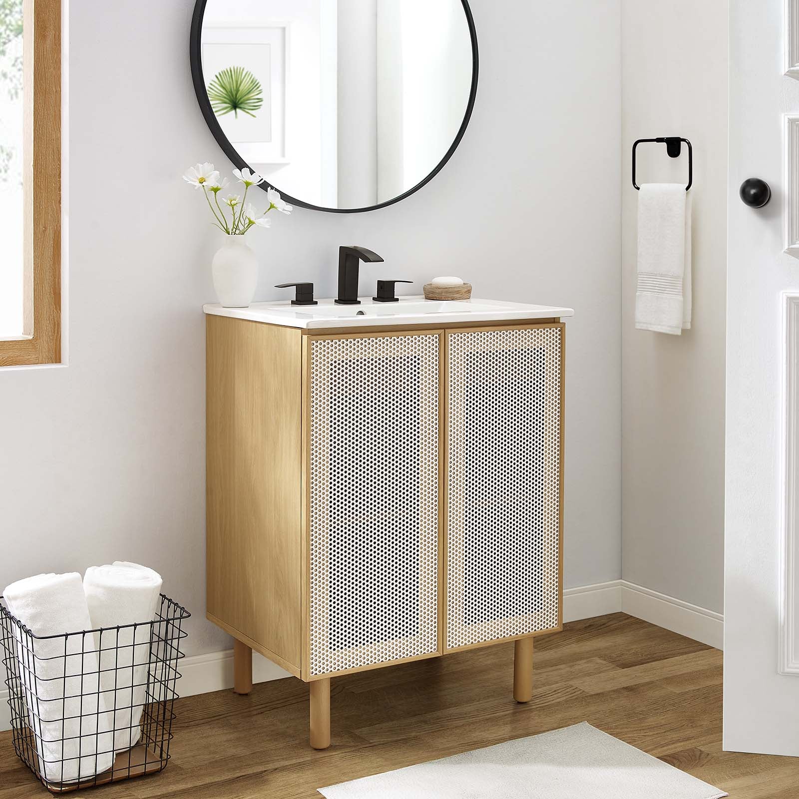 Calla 24" Perforated Metal Bathroom Vanity Cabinet (Sink Basin Not Included)