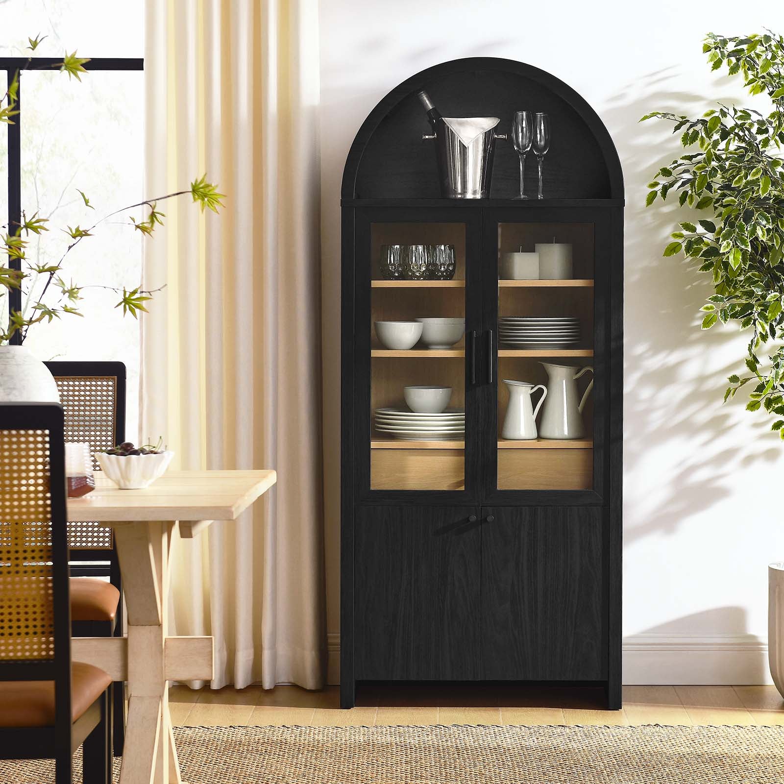 Evie Arched Tall Display Cabinet - East Shore Modern Home Furnishings
