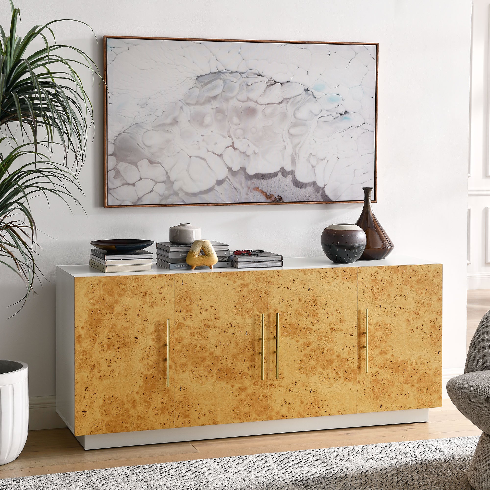 Abel 69 Inch Burl Wood Sideboard Buffet TV Stand by Modway - East Shore Modern Home Furnishings