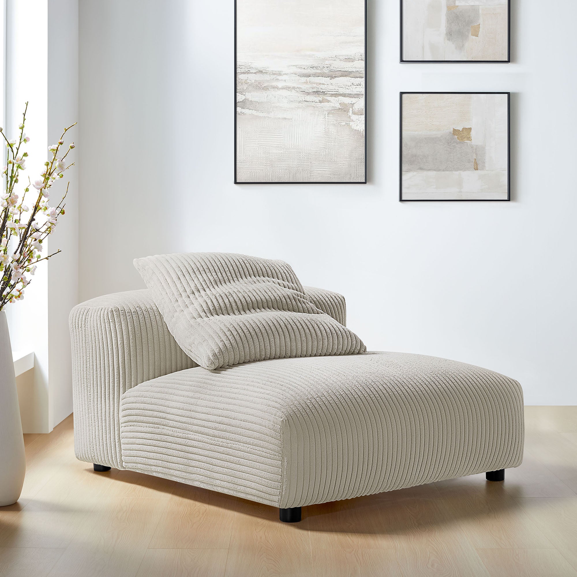 Solace Modular Corduroy Upholstered Armless Chair by Modway - East Shore Modern Home Furnishings