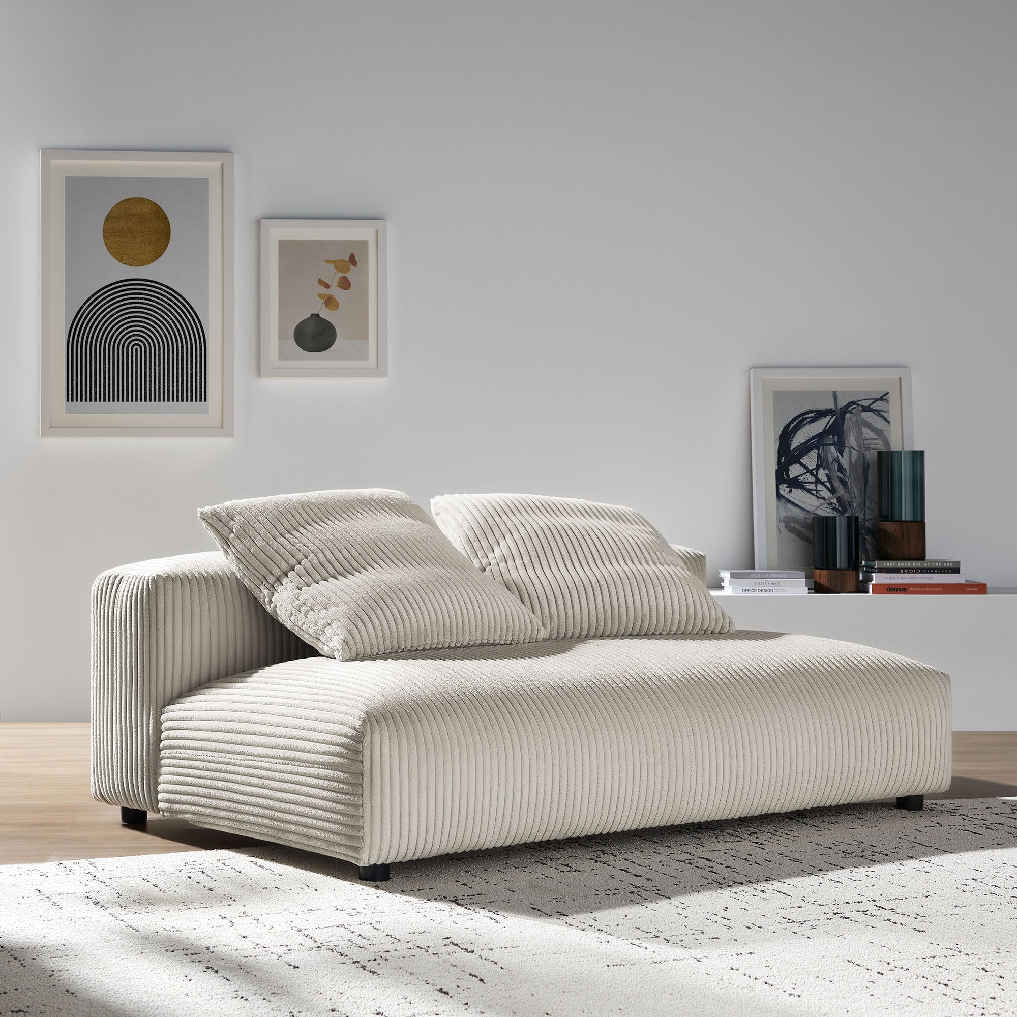 Solace Modular Corduroy Upholstered Armless Loveseat by Modway - East Shore Modern Home Furnishings