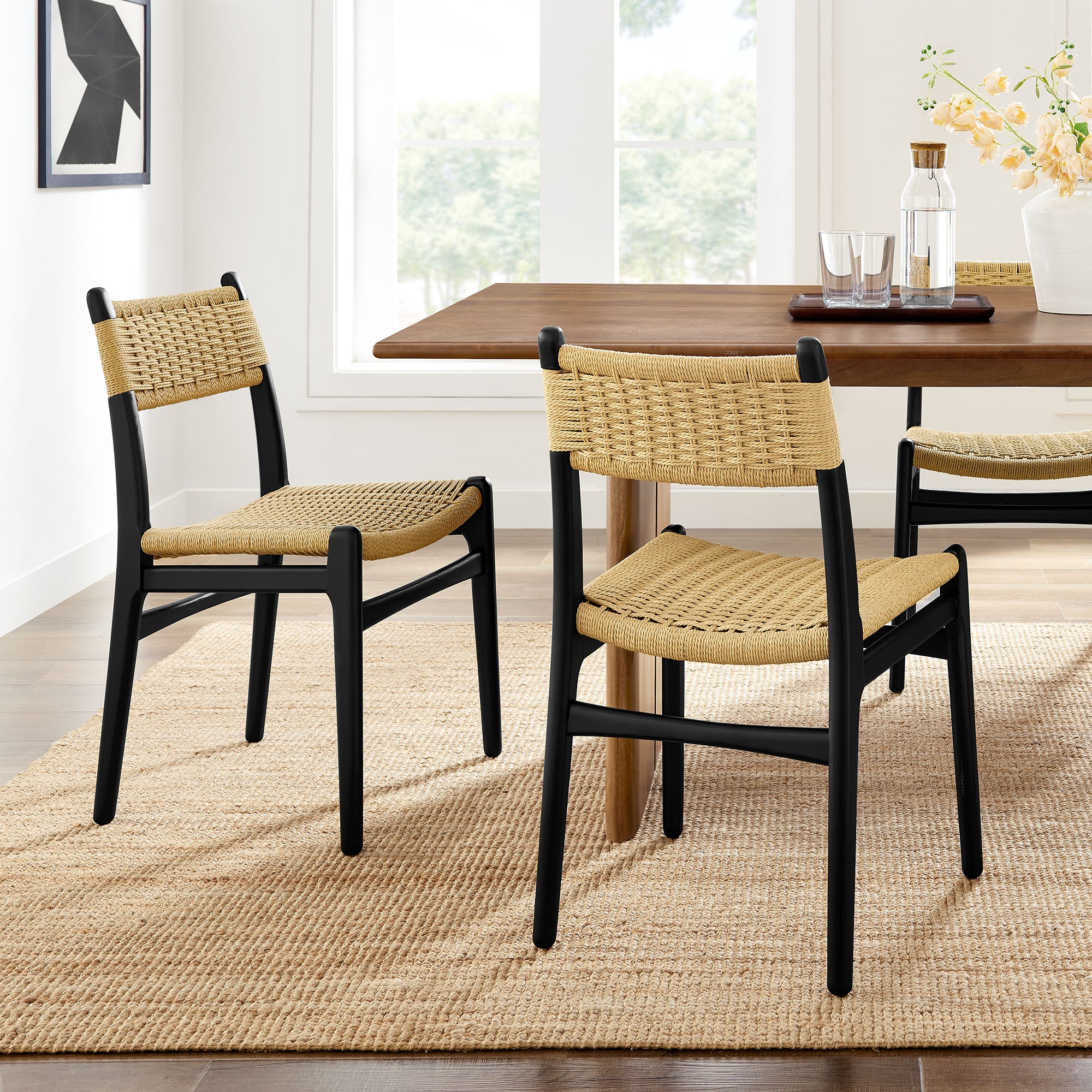 Wynn Rope and Wood Dining Side Chairs Set of 2 by Modway - East Shore Modern Home Furnishings