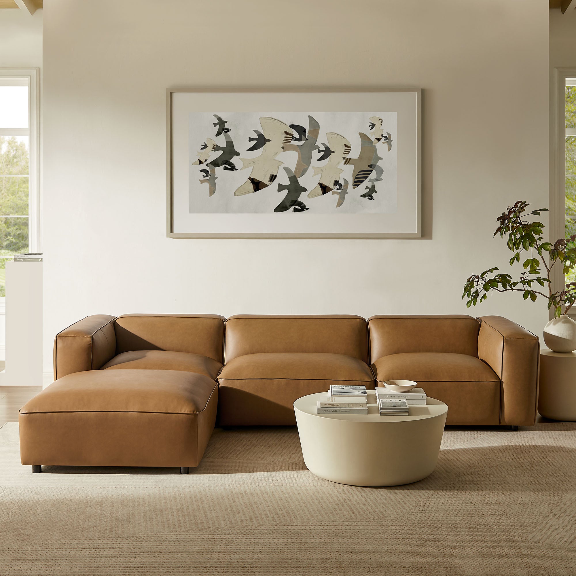 Auren 4-Piece Vegan Leather Modular Sofa Set by Modway - East Shore Modern Home Furnishings
