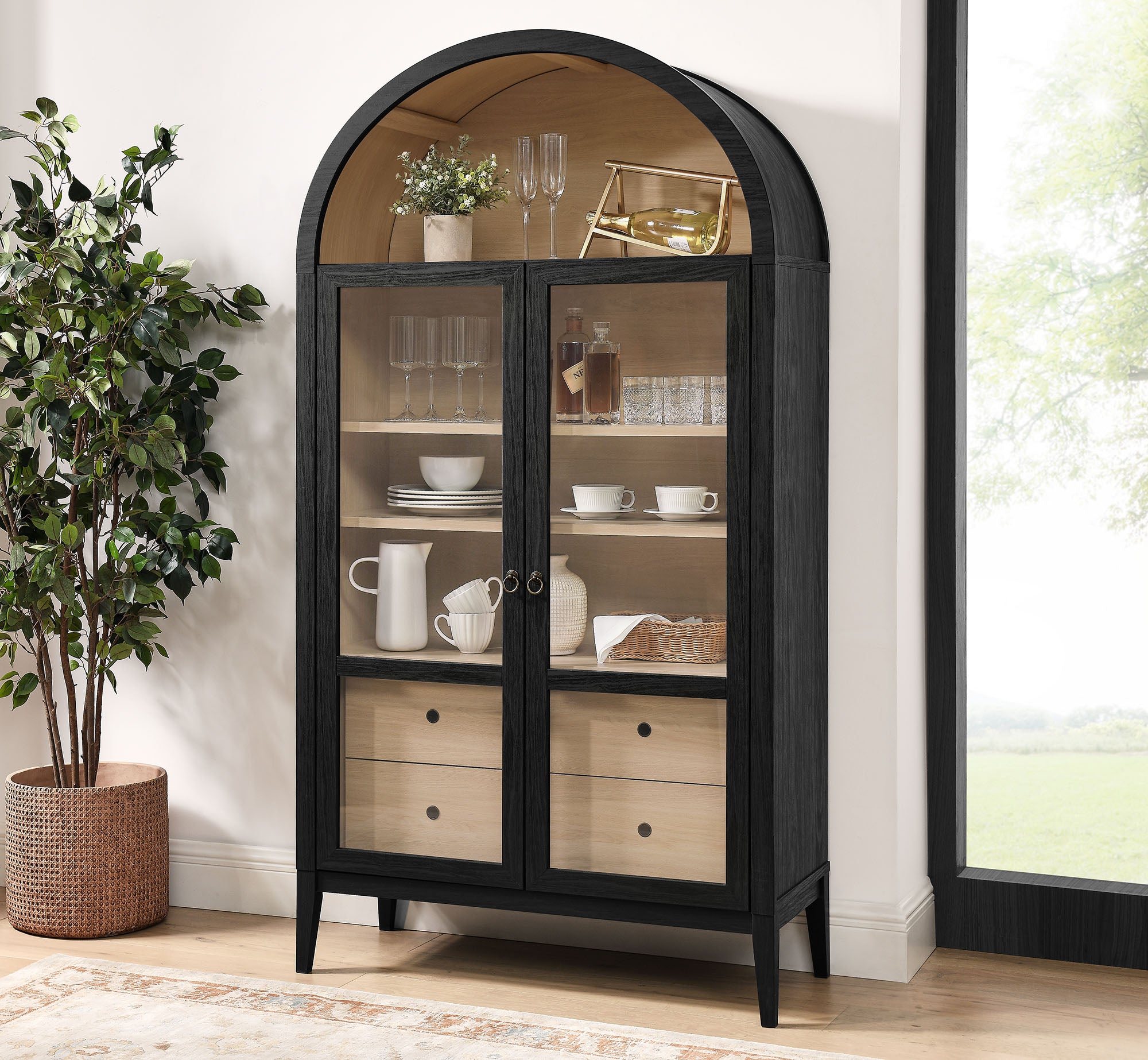 Nolan 74" Tall Wide Arched Storage Display Cabinet by Modway - East Shore Modern Home Furnishings