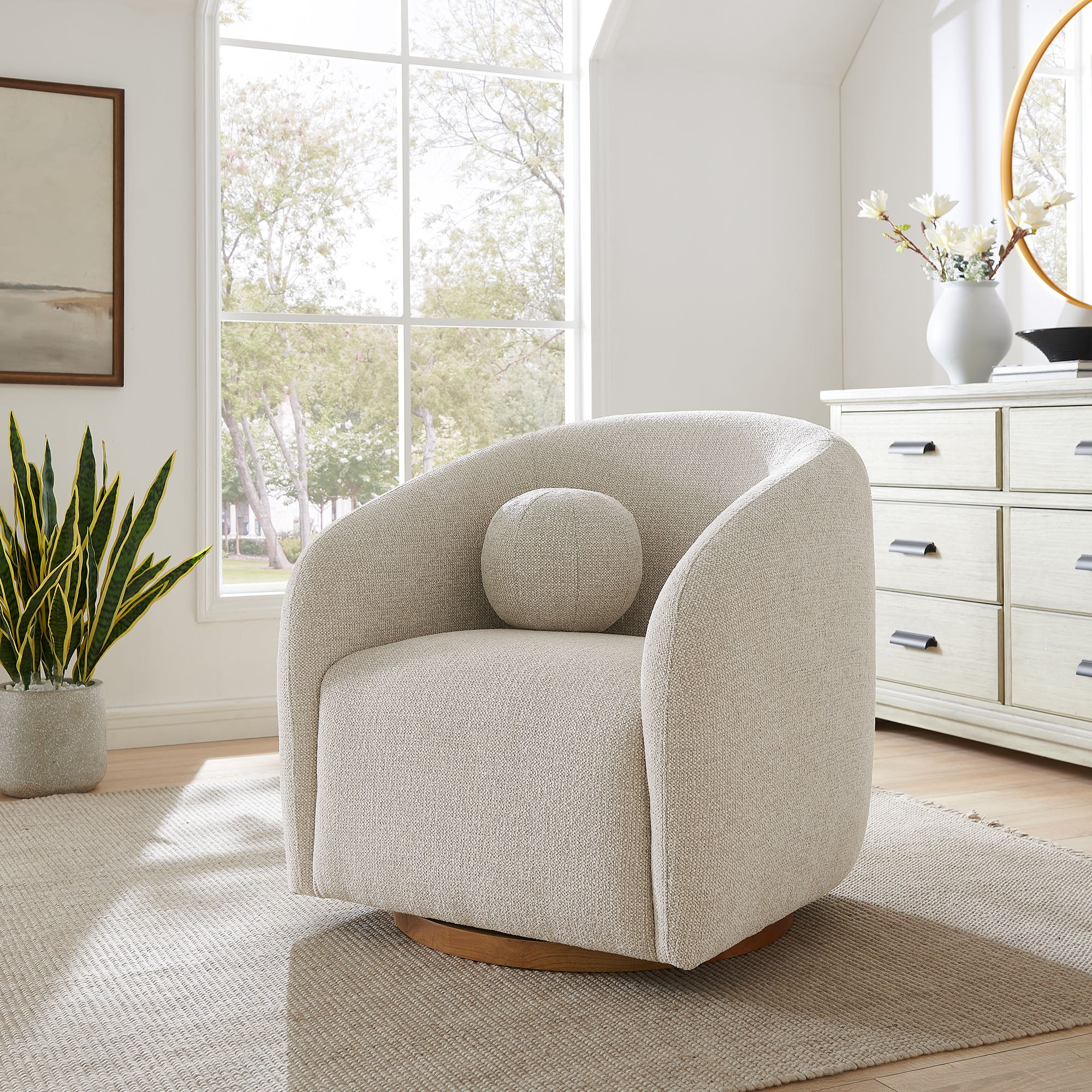 Holland Swivel Chenille Fabric Armchair by Modway - East Shore Modern Home Furnishings
