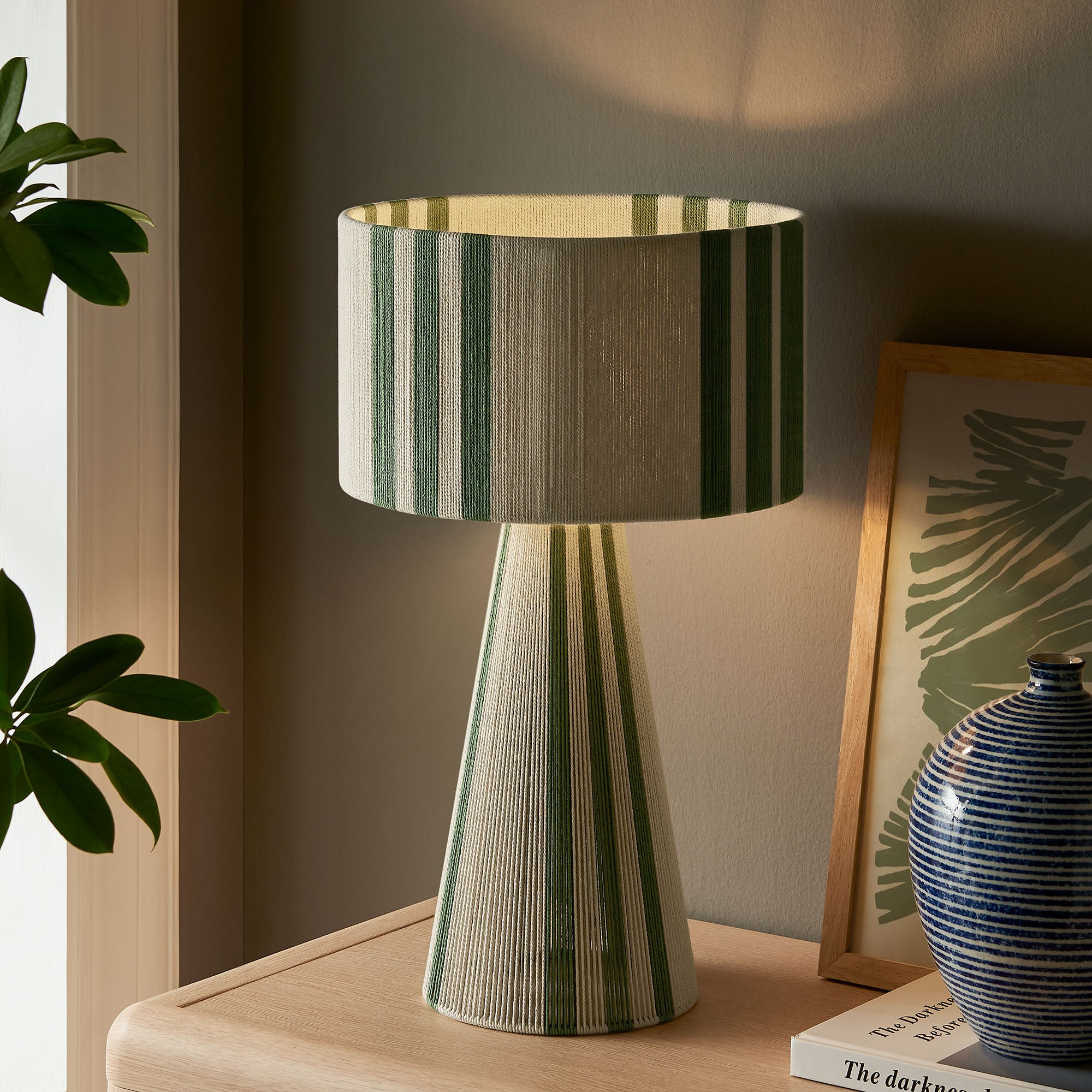 Gia Handwoven Cotton Thread Striped or Plain Table Lamp by Modway - East Shore Modern Home Furnishings