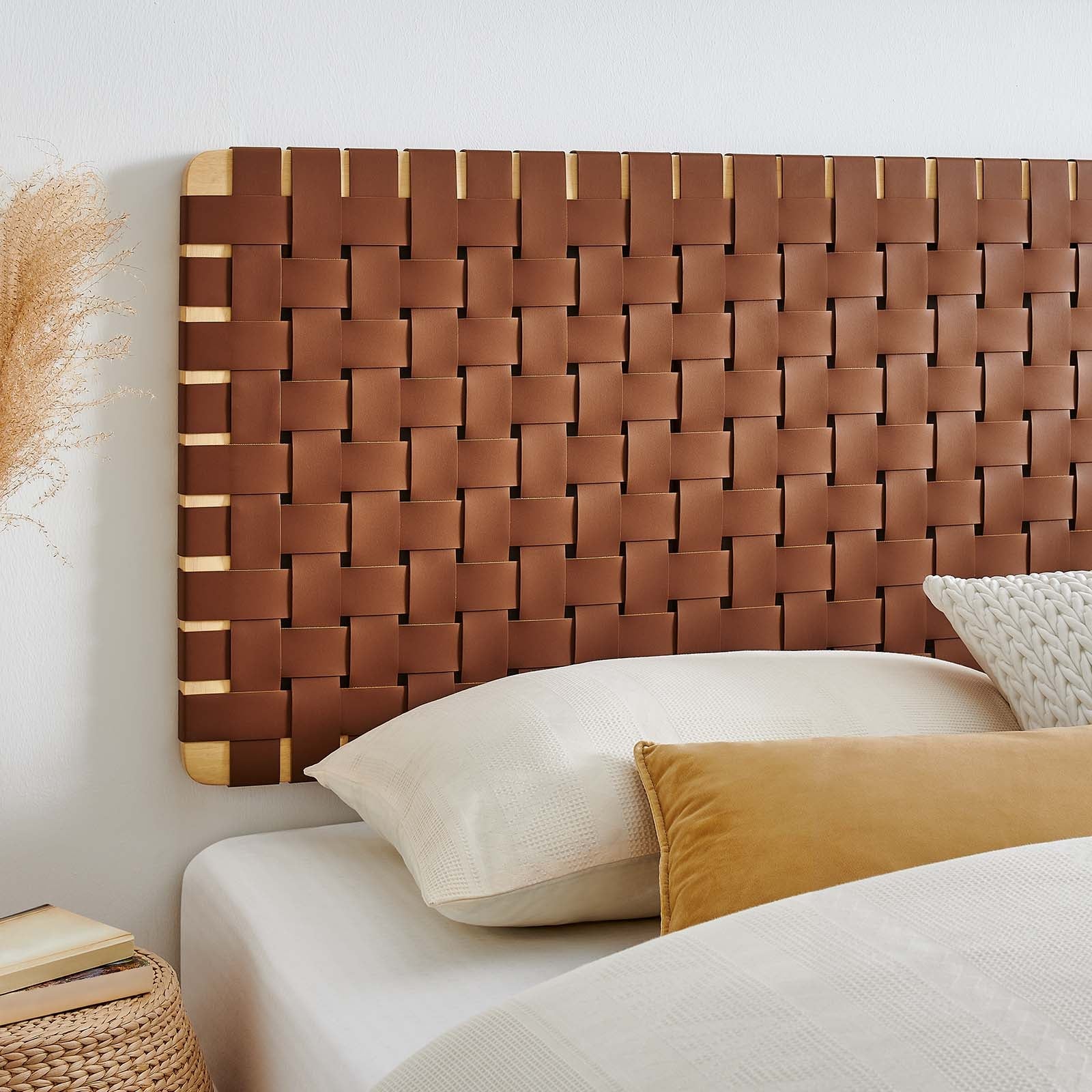 Sparta Weave Wall-Mount Vegan Leather Headboard - East Shore Modern Home Furnishings