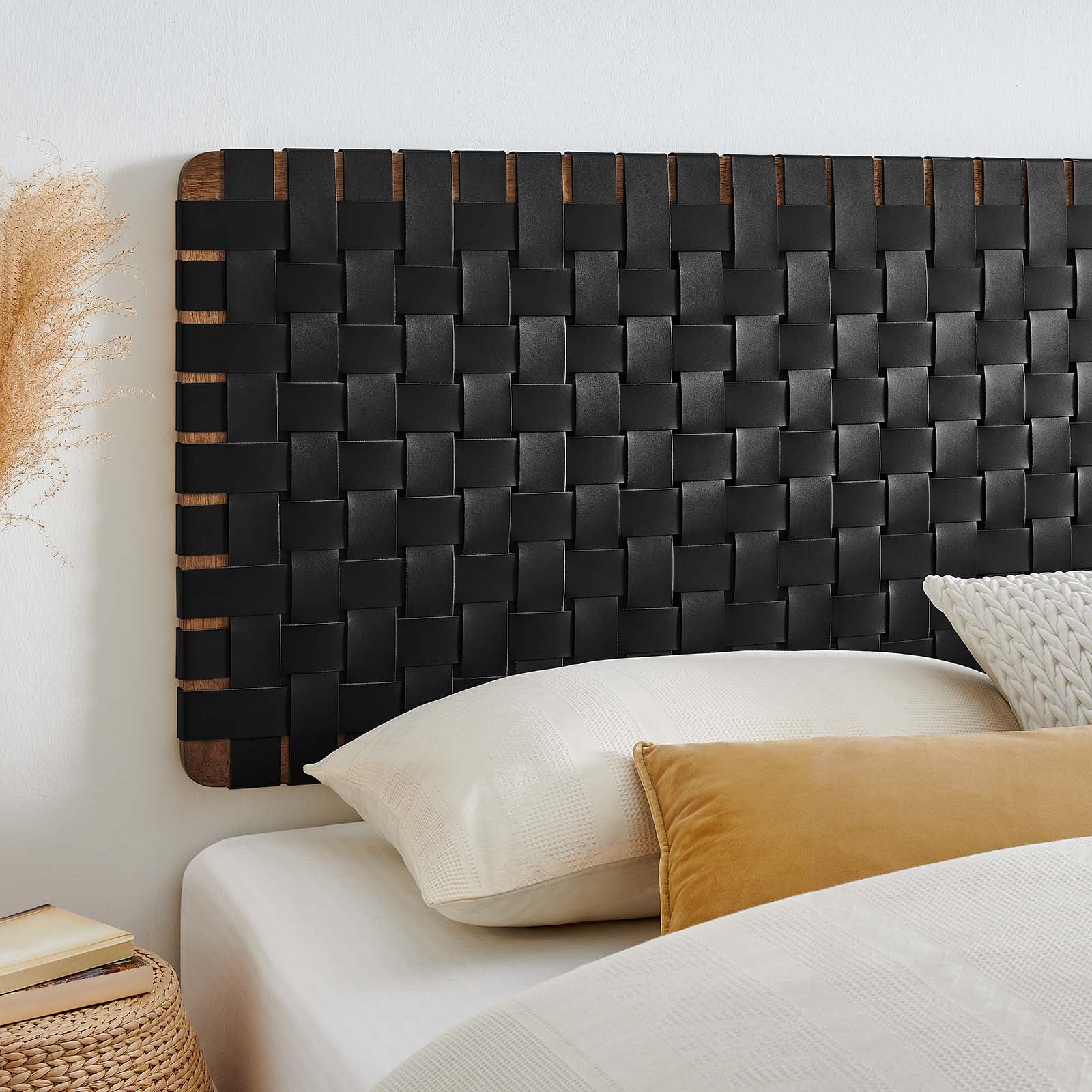 Sparta Weave Wall-Mount Vegan Leather Headboard - East Shore Modern Home Furnishings