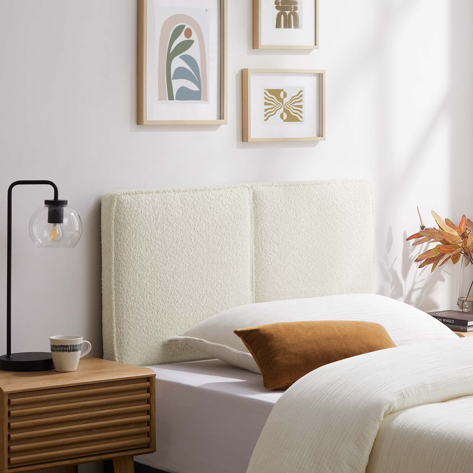 Lindee Boucle Fabric Twin Headboard - East Shore Modern Home Furnishings
