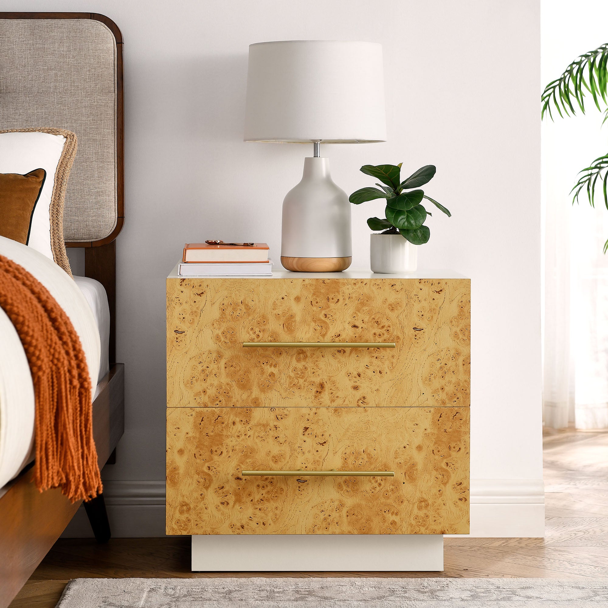 Abel 2-Drawer Burl Wood Nightstand by Modway - East Shore Modern Home Furnishings