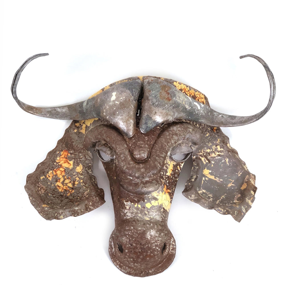 Buffalo Animal Mask - Recycled Metal Wall Art - East Shore Modern Home Furnishings
