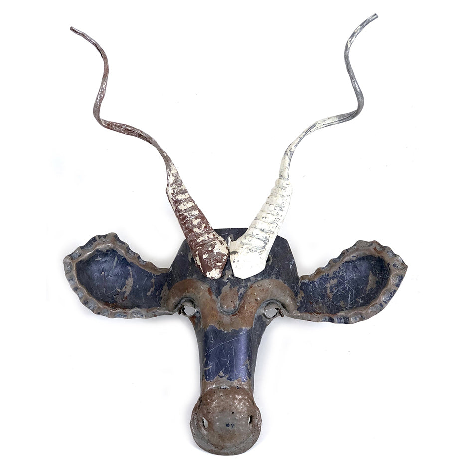 Kudu Animal Mask - Recycled Metal Wall Art - East Shore Modern Home Furnishings