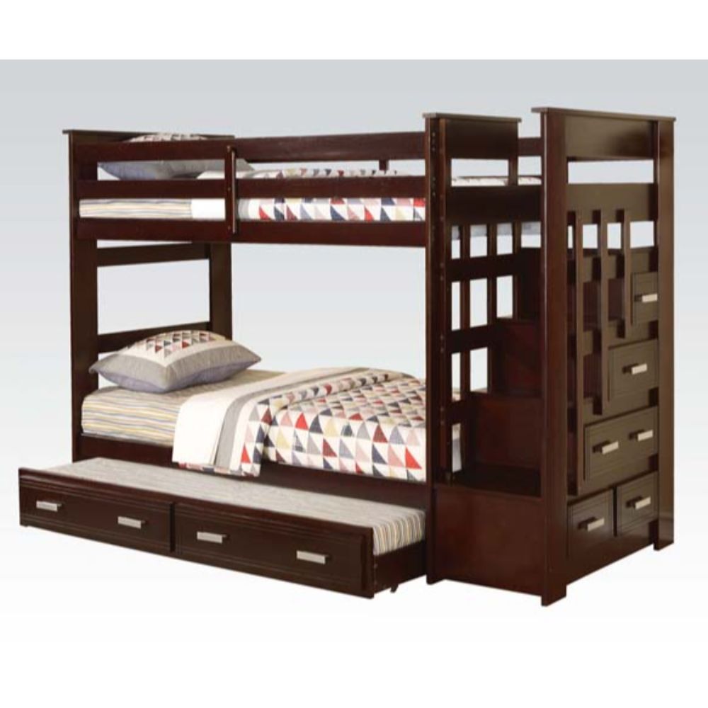 Allentown Twin Bunk Bed w/Storage Ladder & Trundle - East Shore Modern Home Furnishings