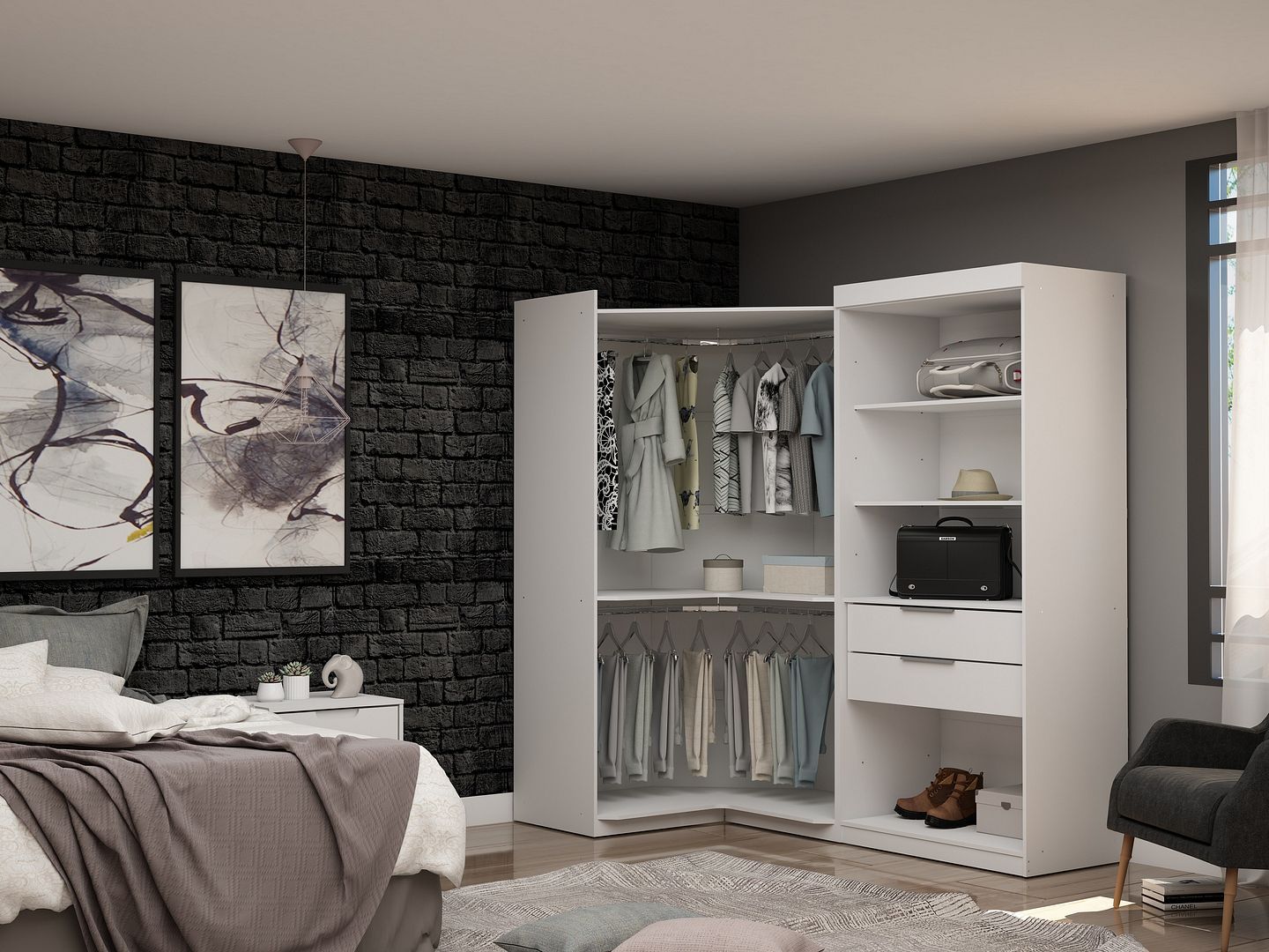 Mulberry Open 2 Sectional Corner Closet - Set of 2 - East Shore Modern Home Furnishings