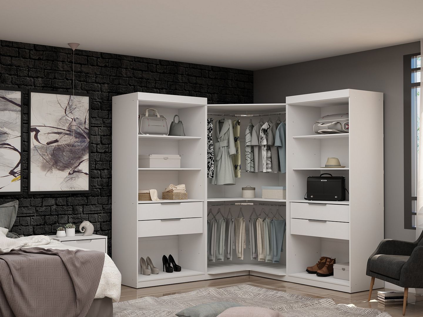 Mulberry Open 3 Sectional Corner Closet - Set of 3 - East Shore Modern Home Furnishings