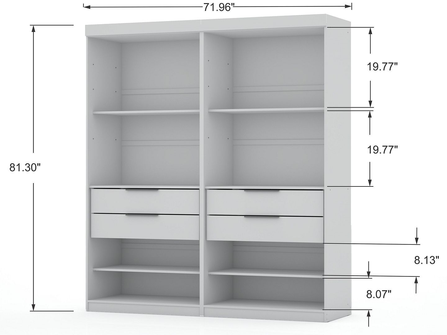 Mulberry Open 2 Sectional Closet - Set of 2 - East Shore Modern Home Furnishings