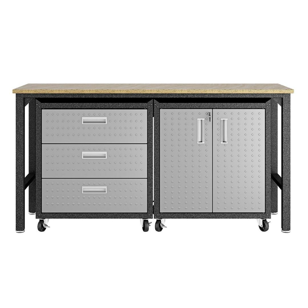3-Piece Fortress Mobile Garage Cabinet and Worktable 3.0 - East Shore Modern Home Furnishings