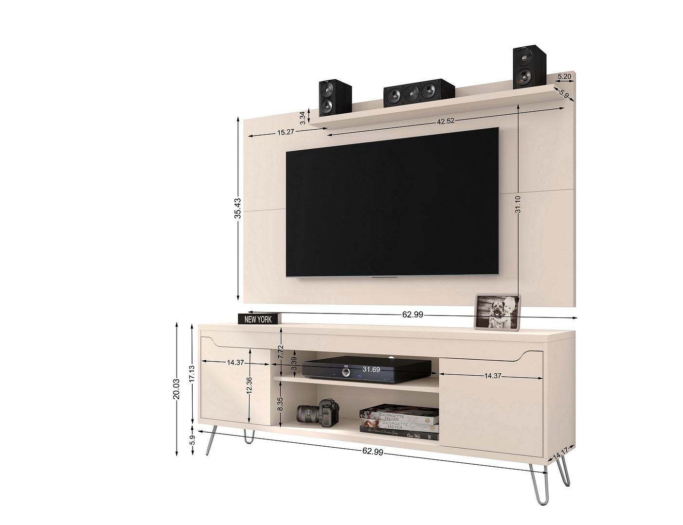 Baxter 62.99" TV Stand and Liberty Panel - East Shore Modern Home Furnishings