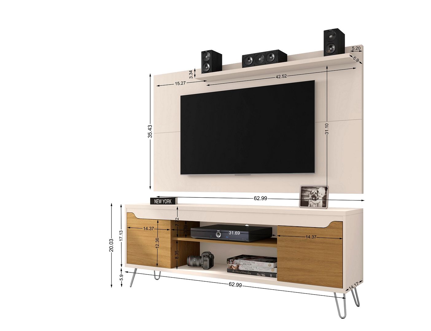 Baxter 62.99" TV Stand and Liberty Panel - East Shore Modern Home Furnishings