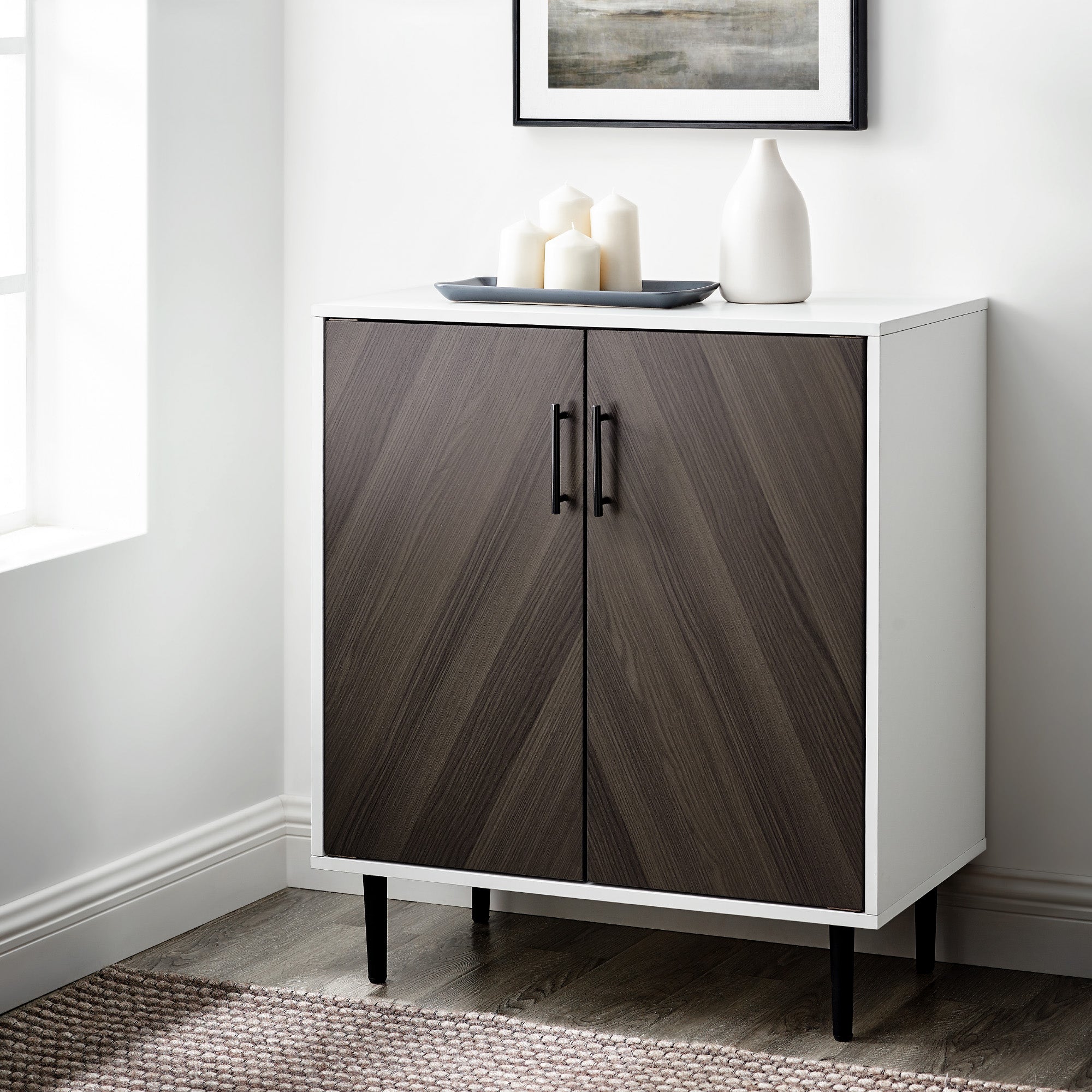 Hampton 28" Bookmatch Accent Cabinet - East Shore Modern Home Furnishings