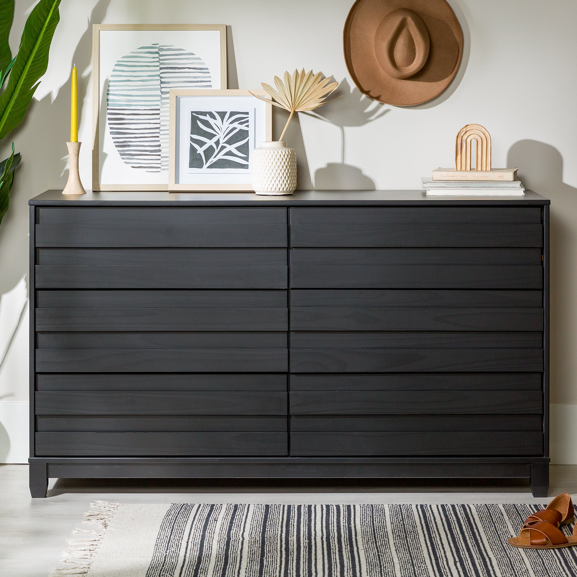 Modern Grooved Panel 6 Drawer Wood Dresser - East Shore Modern Home Furnishings