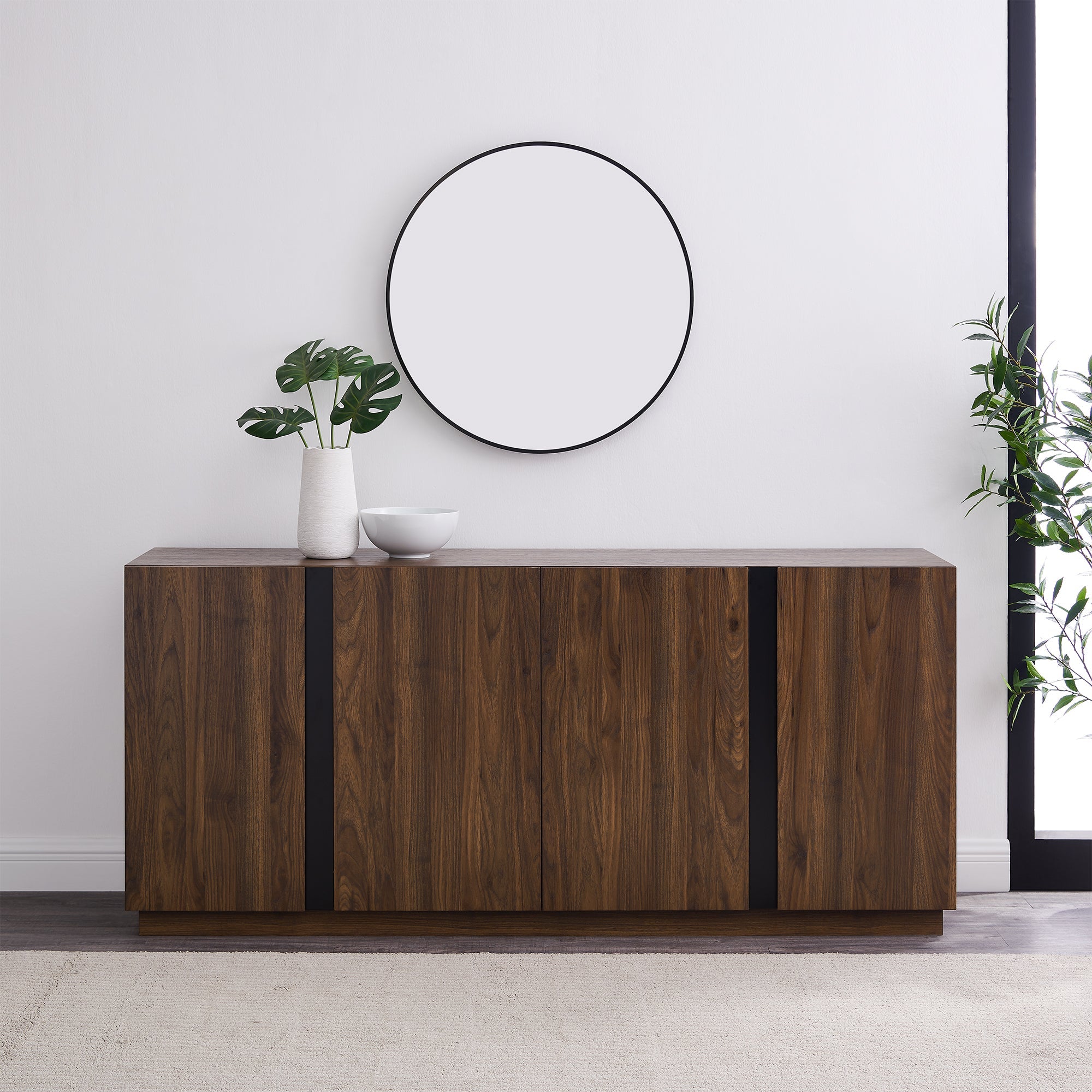 Contemporary Minimalist 4-Door Sideboard - East Shore Modern Home Furnishings