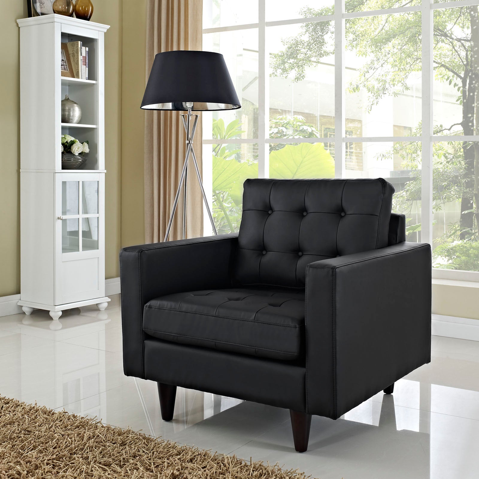 Empress Bonded Leather Armchair - East Shore Modern Home Furnishings