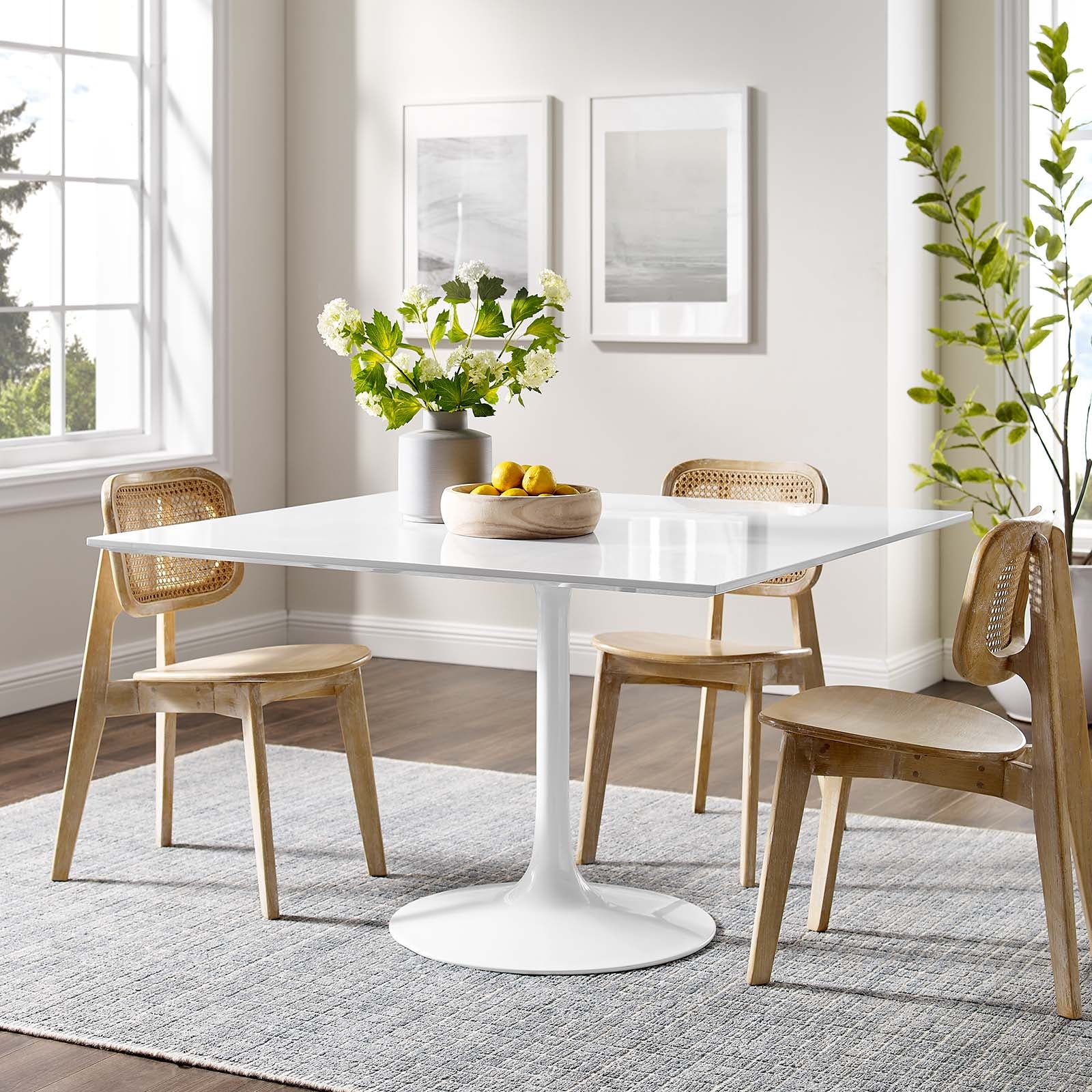 Lippa 47" Square Wood Top Dining Table - East Shore Modern Home Furnishings