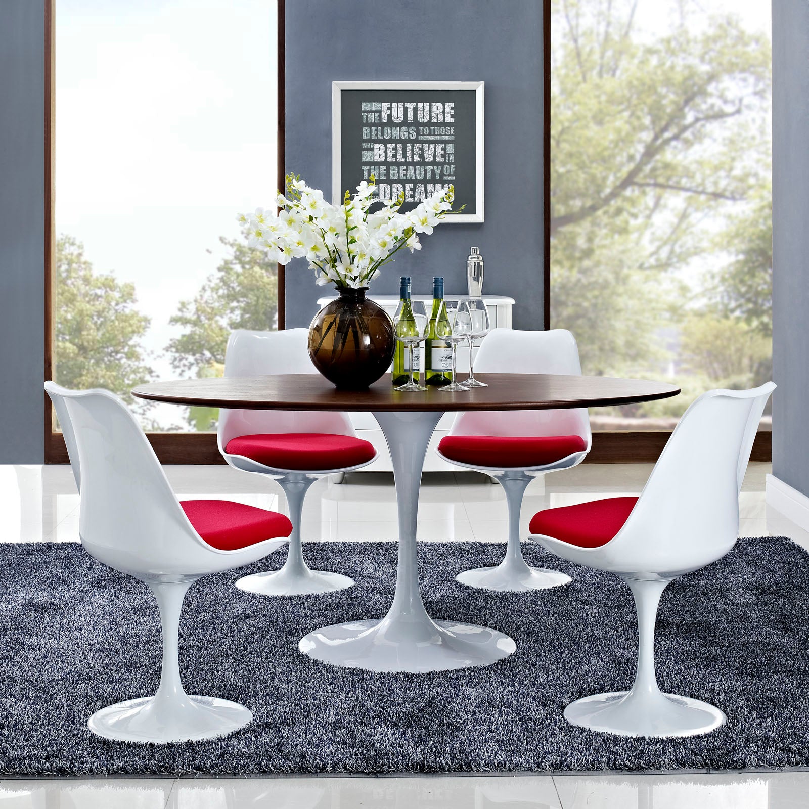 Lippa 60" Oval Walnut Dining Table - East Shore Modern Home Furnishings