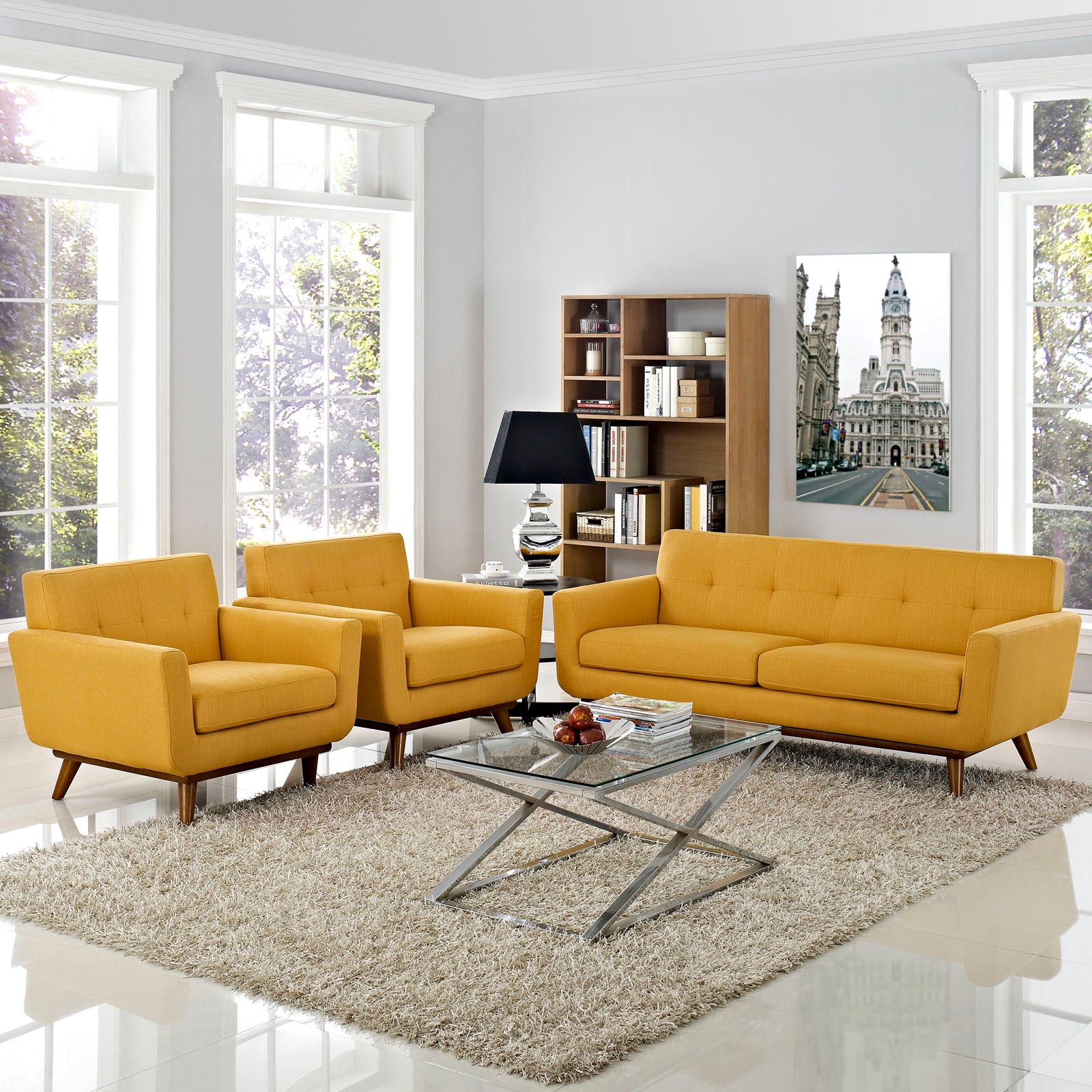 Engage Armchairs and Loveseat Set of 3 - East Shore Modern Home Furnishings