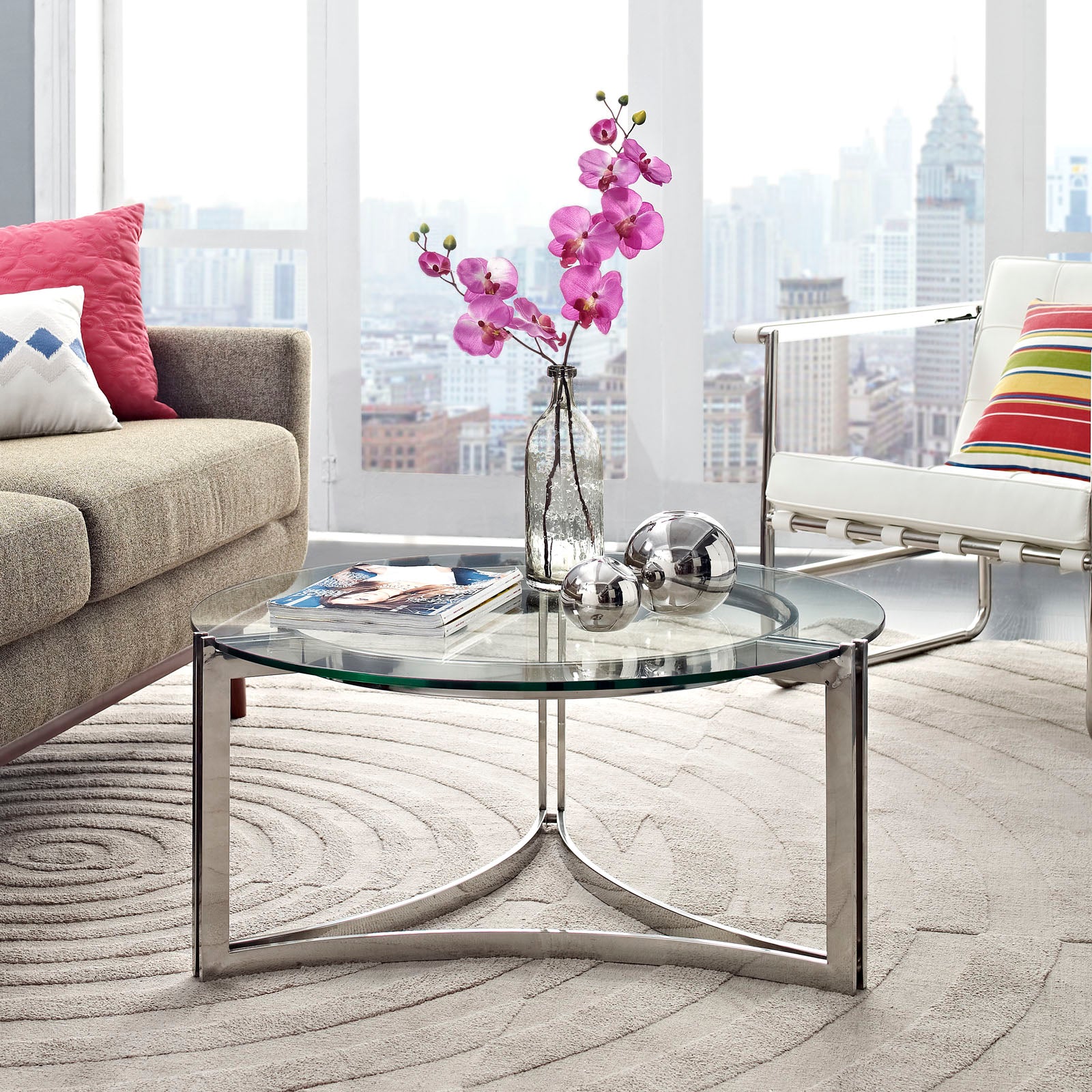 Signet Stainless Steel Coffee Table - East Shore Modern Home Furnishings