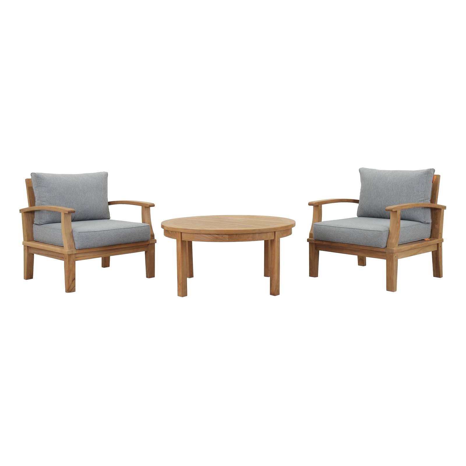 Marina 3 Piece Outdoor Patio Teak Set - East Shore Modern Home Furnishings