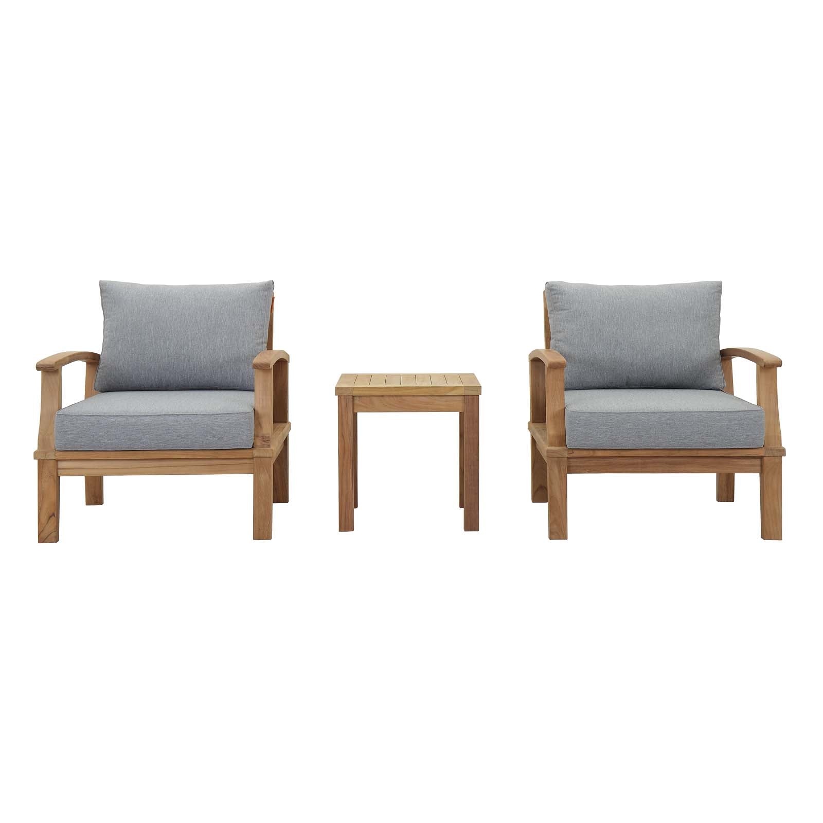 Marina 3 Piece Outdoor Patio Teak Set - East Shore Modern Home Furnishings