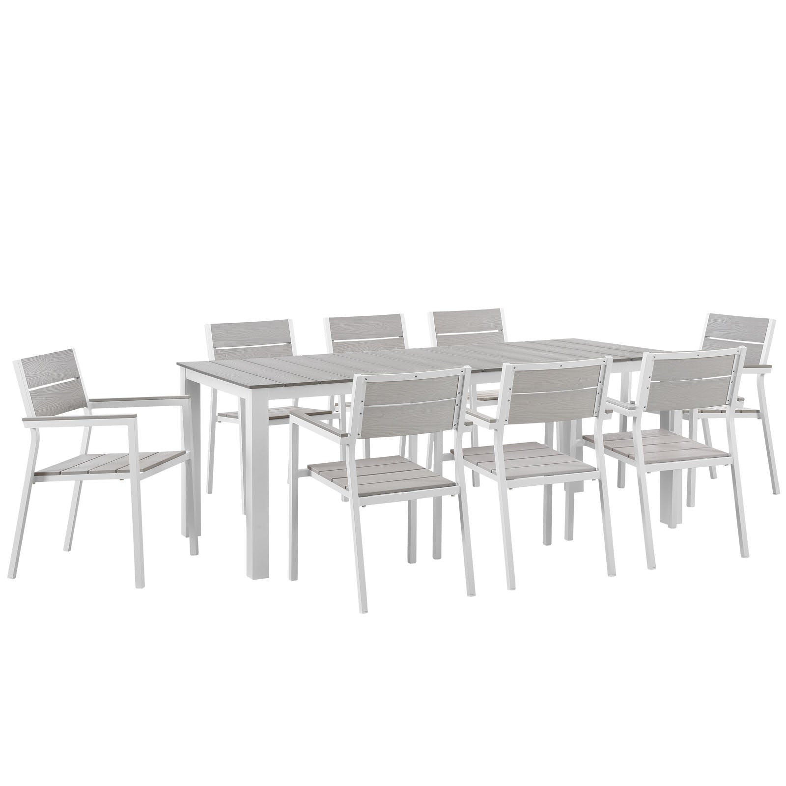 Maine 9 Piece Outdoor Patio Dining Set - East Shore Modern Home Furnishings