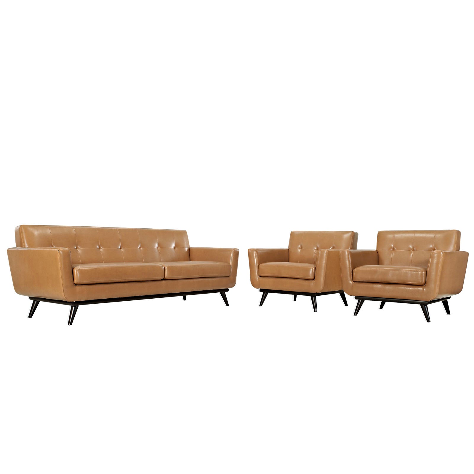 Engage 3 Piece Leather Living Room Set - East Shore Modern Home Furnishings