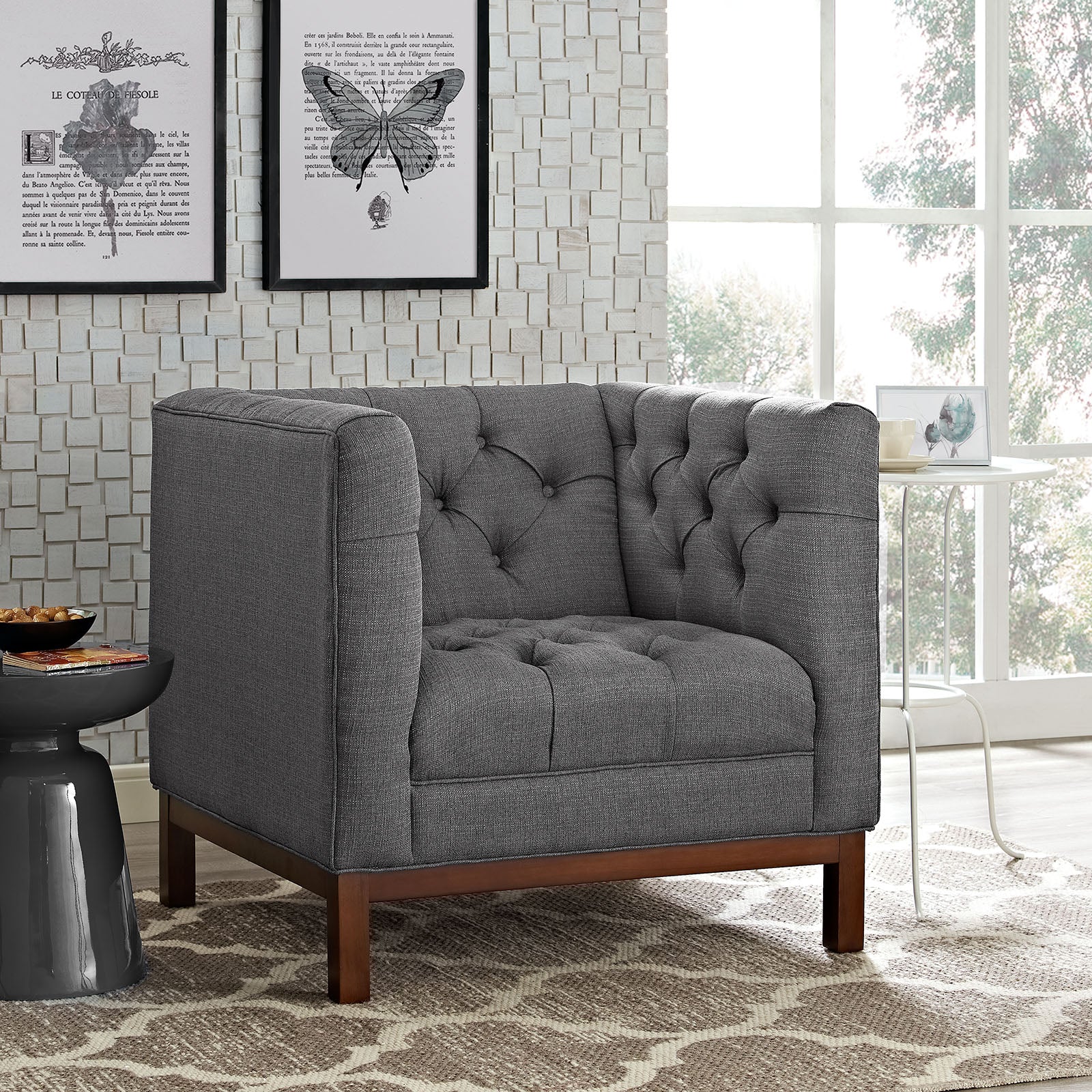 Panache Upholstered Fabric Armchair - East Shore Modern Home Furnishings