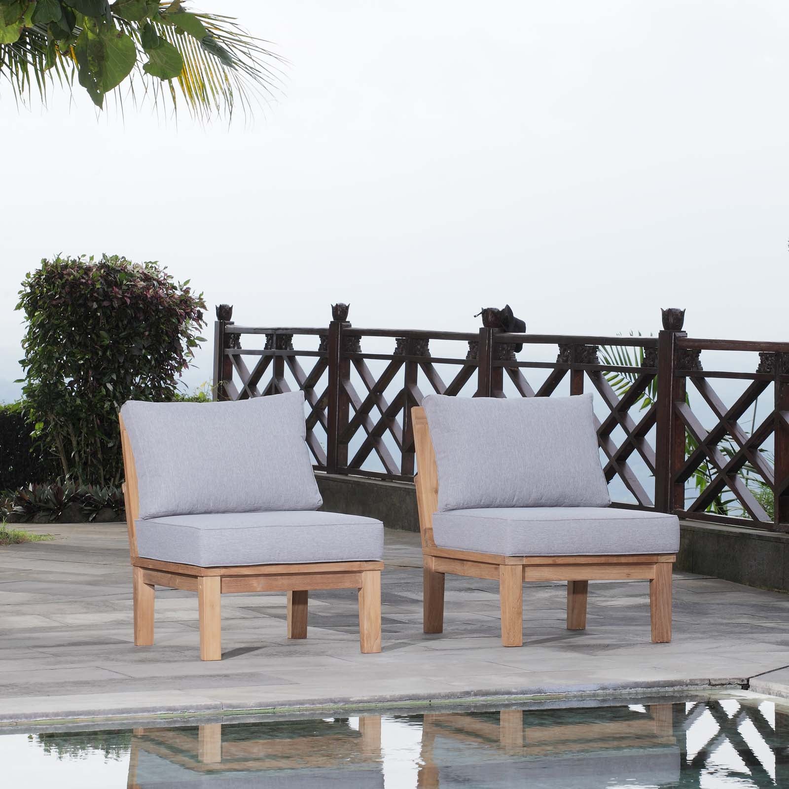 Marina 2 Piece Outdoor Patio Teak Set - East Shore Modern Home Furnishings